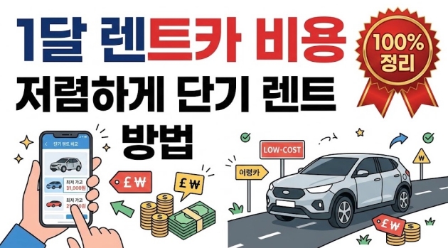 1달 렌트카 비용과 저렴하게 단기 렌트