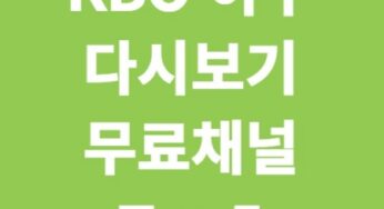 2025년 KBO 다시보기 무료 채널 정리 – 경기 놓쳤다면 여기서 보자!