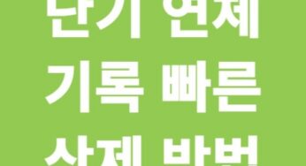 단기 연체 기록 삭제 방법 – 0.1%만 아는 빠르게 지우는 법