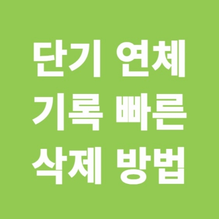 단기 연체 기록 삭제 방법