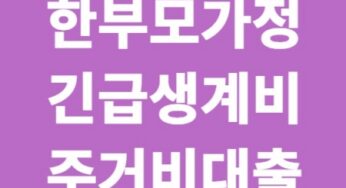 한부모가정 대출 긴급생계비, 주거자금 정부지원대출과 복지내용 100% 정리