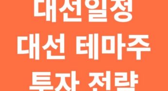 2025 조기 대선 주요 일정 및 0.1%만 아는 대선 테마주 투자 전략