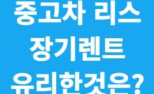 중고차 리스 장기렌트 유리한 것