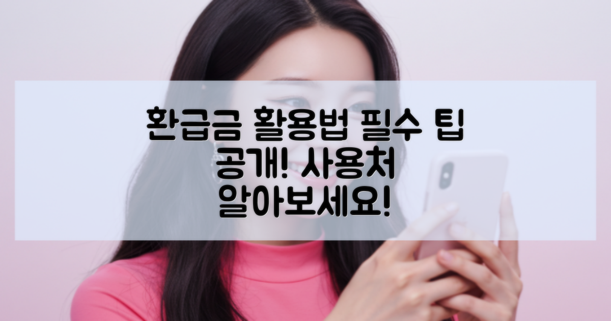 환급금 사용처 및 팁