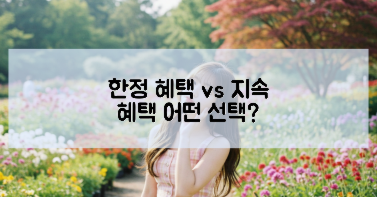 한정 혜택 vs 지속 혜택