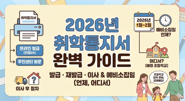 2026년 취학통지서 발급