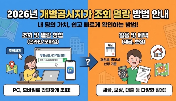 2026년 개별공시지가 조회 열람