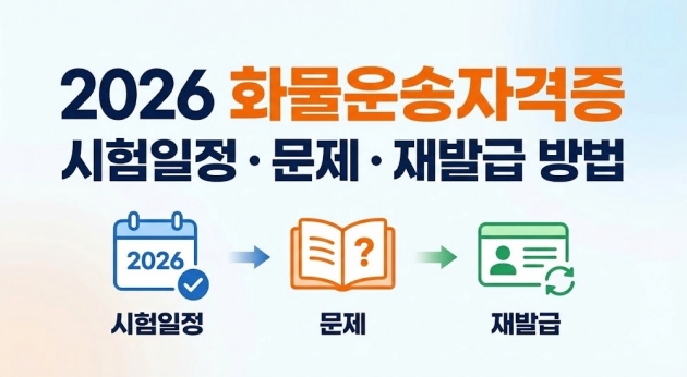 2026 화물운송자격증 시험일정 및 문제와 재발급 방법
