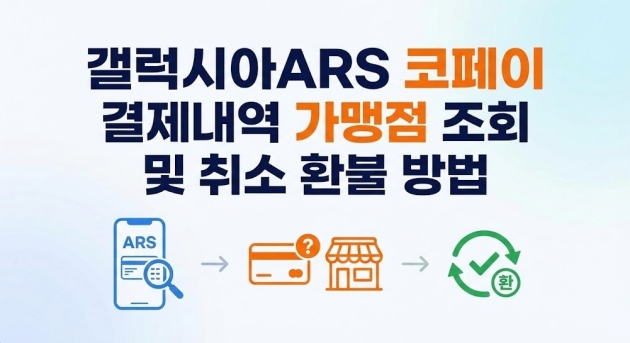 갤럭시아ARS 코페이 결제내역 가맹점 조회 및 취소 환불 방법