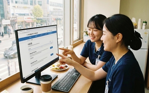 간호간병통합서비스 사이버연수원 수강신청 화면 예시
