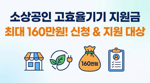 소상공인 고효율기기 지원금 최대 160만원 신청 방법 및 지원 대상