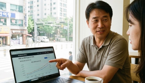 씨리얼 부동산 사이트에서 아파트 실거래가와 공시지가 추이를 그래프로 확인하는 화면