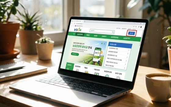 아그릭스(Agrix) 홈페이지 메인 화면과 로그인 버튼 위치