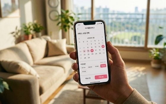 아이돌봄서비스 모바일 앱에서 이용 일정을 선택하는 화면