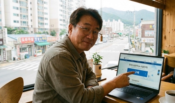 전자수입인지 홈페이지 메인 화면에서 구매 버튼을 클릭하는 모습