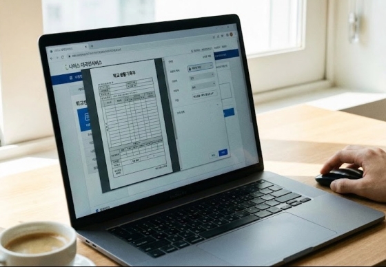 나이스 대국민서비스에서 학교생활기록부를 PDF로 저장하는 인쇄 화면