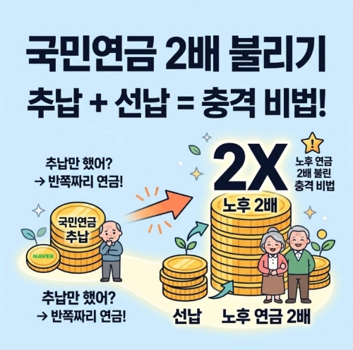 국민연금 추납만 하면 반쪽짜리? 선납 섞어서 노후 연금 2배 불린 충격 비법