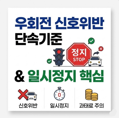 우회전 신호위반 단속기준과 일시정지 핵심