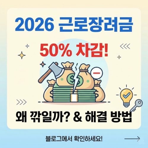 2026 근로장려금 50프로 차감되는 경우 및 해결방법