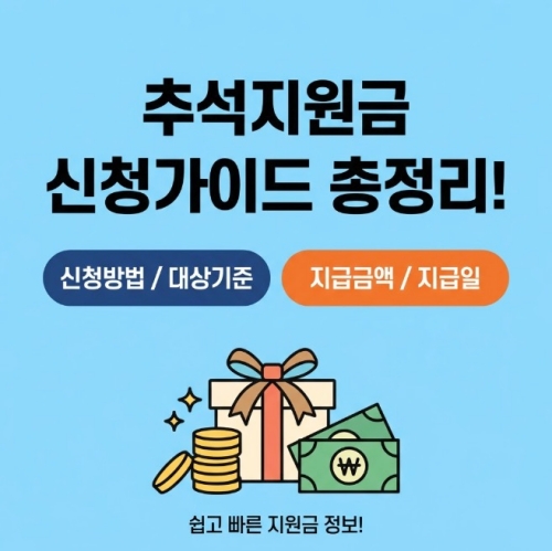 2026 추석지원금 신청방법 대상기준 지급금액 지급일 안내