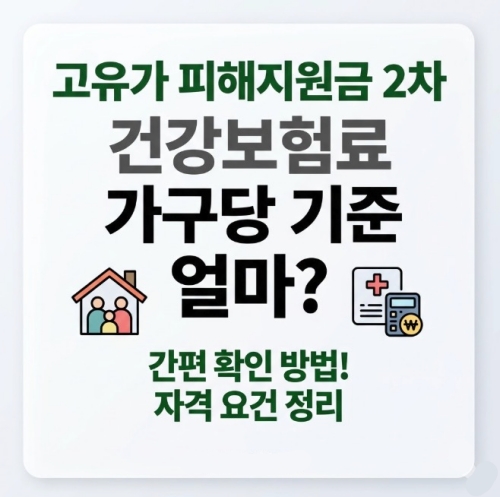 고유가 피해지원금 2차 건강보험료 가구당 기준은 얼마?