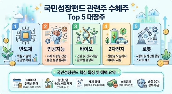 국민성장펀드 관련주 수혜주 Top 5 대장주 요약