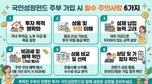 국민성장펀드 주부 가입 시 주의사항 요약